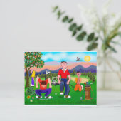 Cartoon Golfers - Voor de liefde van golf Briefkaart (Staand voorkant)