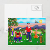 Cartoon Golfers - Voor de liefde van golf Briefkaart (Voorkant / Achterkant)