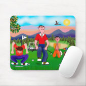 Cartoon Golfers - Voor de liefde van golf Muismat (Met muis)