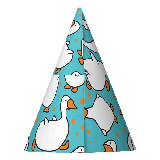 Cartoon Goose Grappig  Illustratie Feesthoedjes (Achterkant)