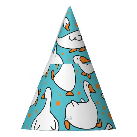 Cartoon Goose Grappig  Illustratie Feesthoedjes (Links)