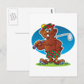 Cartoon Gopher Golfing Briefkaart (Voorkant / Achterkant)