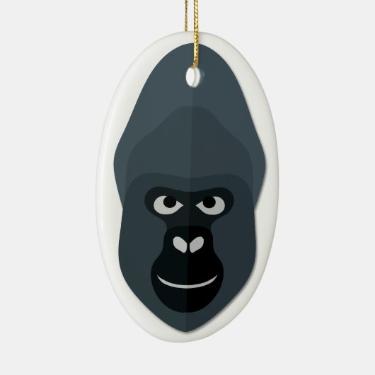 Cartoon Gorilla Head Keramisch Ornament (Rechts)