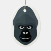 Cartoon Gorilla Head Keramisch Ornament (Voorkant)