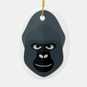 Cartoon Gorilla Head Keramisch Ornament