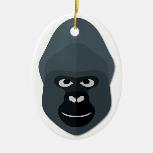Cartoon Gorilla Head Keramisch Ornament (Voorkant)