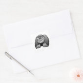Cartoon Gorilla Vierkante Sticker (Envelop)