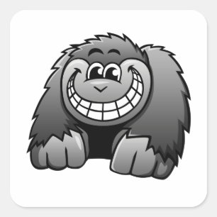 Cartoon Gorilla Vierkante Sticker