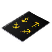 Cartoon Gouden Anker Set Notitieboek (Linkerzijde)