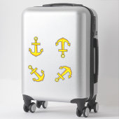 Cartoon Gouden Anker Set Sticker (Koffer)