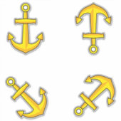 Cartoon Gouden Anker Set Sticker (Voorkant)