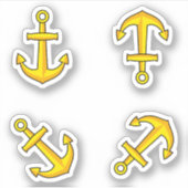 Cartoon Gouden Anker Set Sticker (Voorkant)
