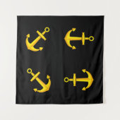 Cartoon Gouden Anker Set Wandkleed (Voorkant (horizontaal))