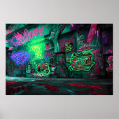 Cartoon Graffiti Art - Actie ondernemen met kleurr Poster (Voorkant)