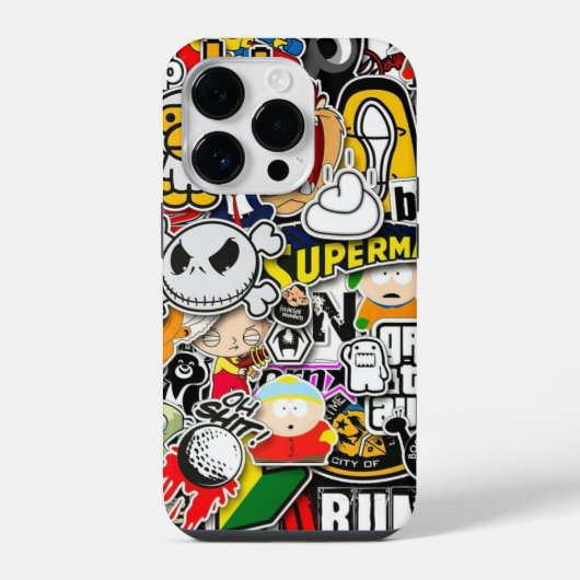 Cartoon graffiti iPhone hoesje (Achterkant)