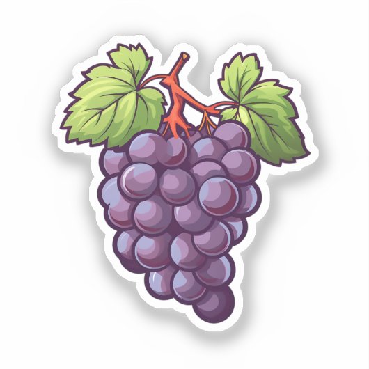 Cartoon grapes sticker (Voorkant)
