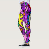 Cartoon grappig clown gezicht leggings (Links)