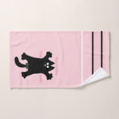 #cartoon #grappig # kat gooit kussen bad handdoek (Handdoek)
