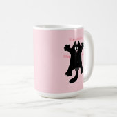 #cartoon #grappig # kat gooit kussen koffiemok (Voorkant rechts)