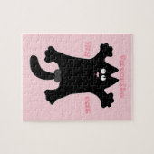 #cartoon #grappig # kat gooit kussen legpuzzel (Horizontaal)