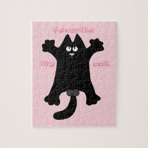 #cartoon #grappig # kat gooit kussen legpuzzel