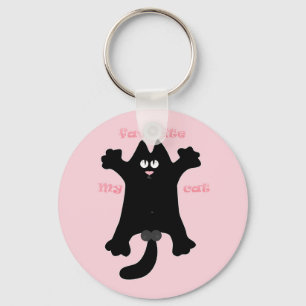 #cartoon #grappig # kat gooit kussen sleutelhanger