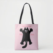 #cartoon #grappig # kat gooit kussen tote bag (Voorkant)