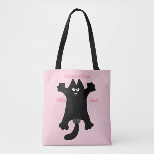 #cartoon #grappig # kat gooit kussen tote bag (Voorkant)