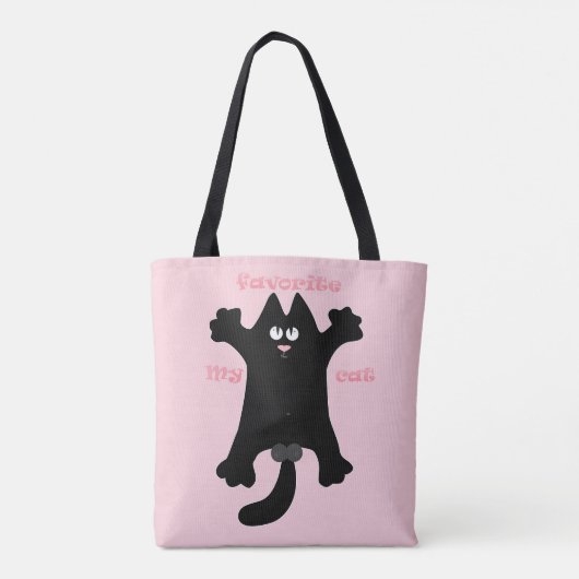 #cartoon #grappig # kat gooit kussen tote bag (Achterkant)