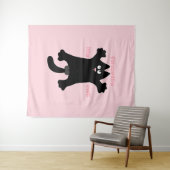 #cartoon #grappig # kat gooit kussen wandkleed (In Situ (horizontaal))