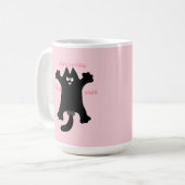 #cartoon #grappig # kat werpkussen koffiemok (Voorkant links)