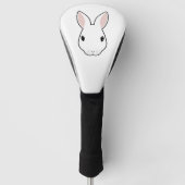 Cartoon grappig konijnengezicht icoon hoofd golfheadcover (Voorkant)