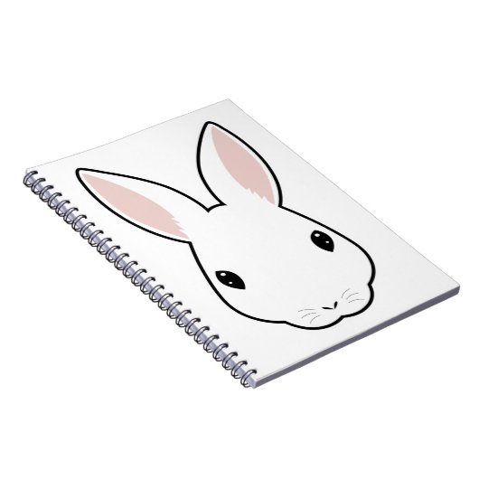 Cartoon grappig konijnengezicht icoon hoofd notitieboek (Rechterzijde)