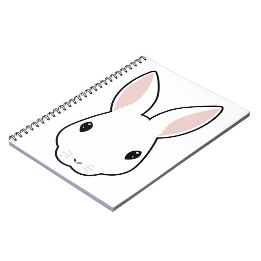 Cartoon grappig konijnengezicht icoon hoofd notitieboek (Linkerzijde)