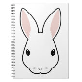 Cartoon grappig konijnengezicht icoon hoofd notitieboek (Voorkant)