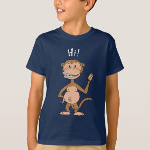 Cartoon grappige aap (Hoi! en dag!) T-shirt