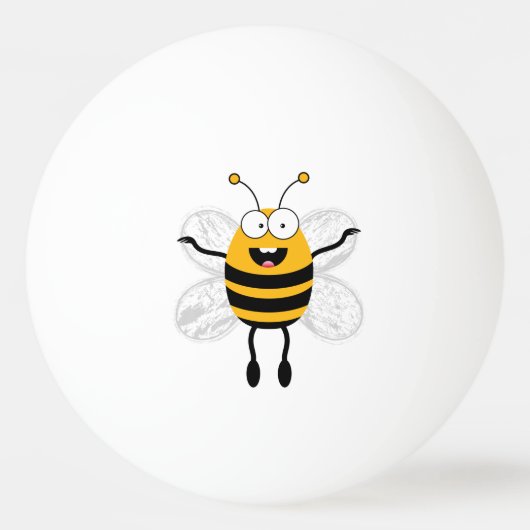 Cartoon grappige bijen pingpongbal (Voorkant)