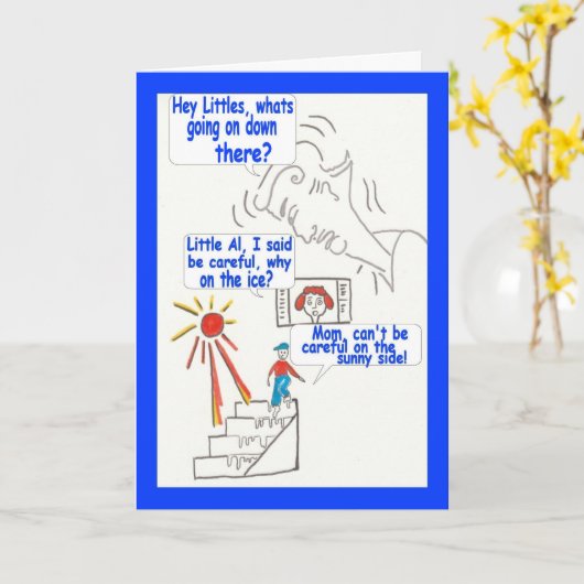 Cartoon Grappige humor Gelukkige Verjaardag Kaart (Gele Bloem)