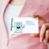 Cartoon Grappige tandenborstel met tandenborstel Visitekaartje