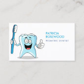 Cartoon Grappige tandenborstel met tandenborstel Visitekaartje (Voorkant)