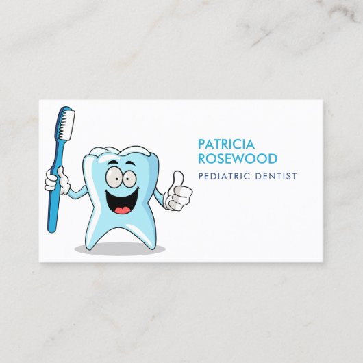 Cartoon Grappige tandenborstel met tandenborstel Visitekaartje (Voorkant)