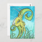 Cartoon Grasshopper Fairy Fantasy Art Briefkaart (Voorkant / Achterkant)