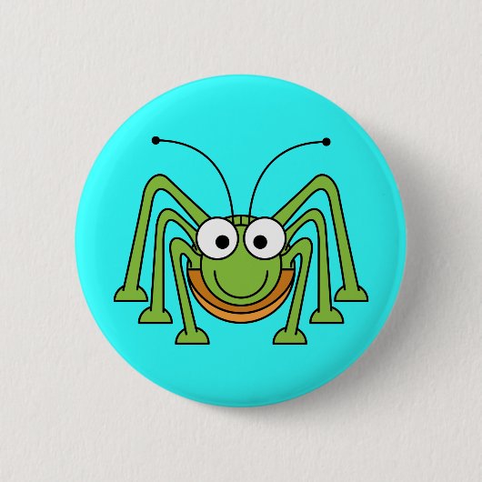 Cartoon Grasshopper Ronde Button 5,7 Cm (Voorkant)