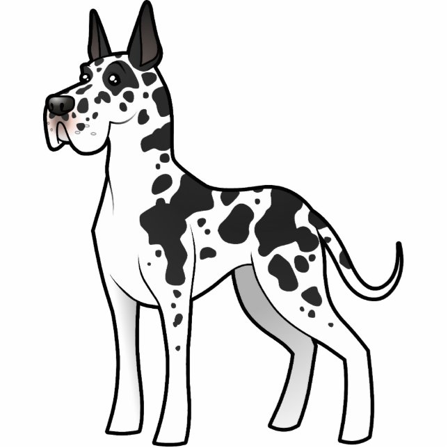 Cartoon Great Dane Fotobeeldje Magneet (Voorkant)