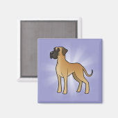 Cartoon Great Dane Magneet (Voorkant / Achterkant)