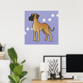 Cartoon Great Dane Poster (Thuiskantoor)