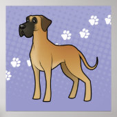 Cartoon Great Dane Poster (Voorkant)