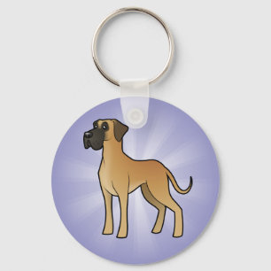 Cartoon Great Dane Sleutelhanger