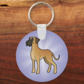 Cartoon Great Dane Sleutelhanger (Voorkant)