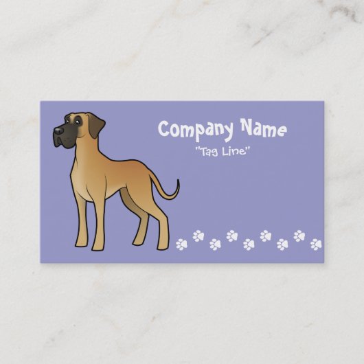 Cartoon Great Dane Visitekaartje (Voorkant)